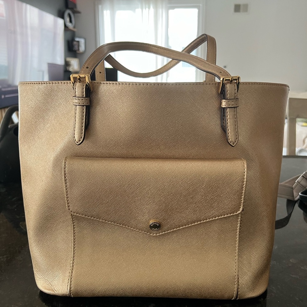 Michael Kors tote Gold Saffiano leather Bag